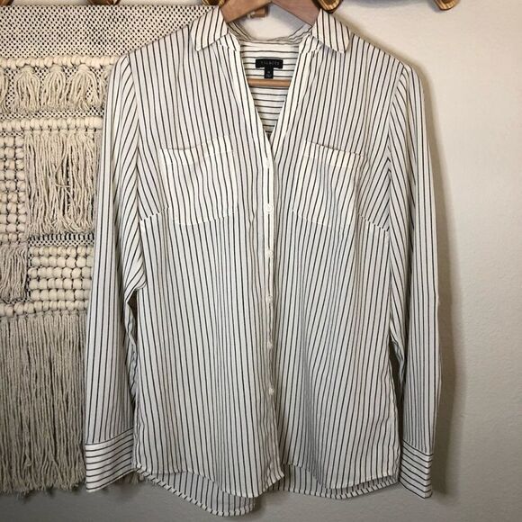 Talbots Striped Button Front Shirt M - Picture 1 of 6